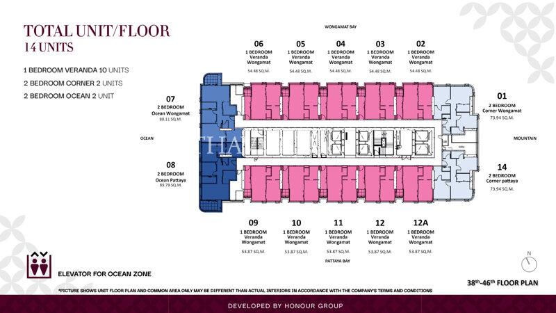 Floor plans Once Wongamat 13