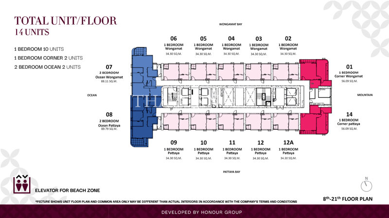 Floor plans Once Wongamat 11