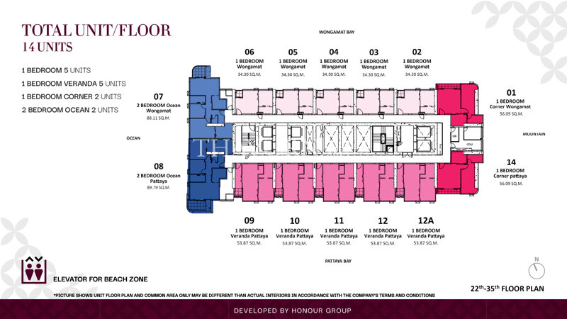 Floor plans Once Wongamat 12