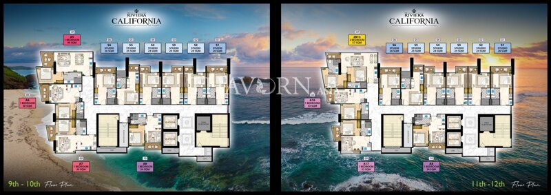 Планы этажей ЖК The Riviera California 5