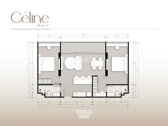 户型图 #5 Celine Wongamat 公寓
