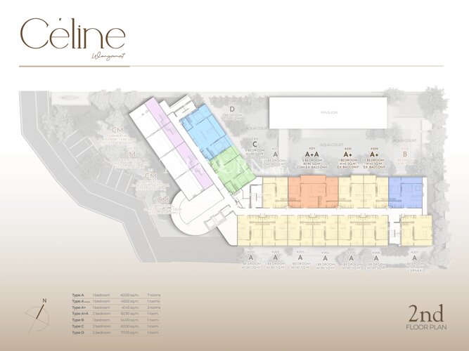 Floor plans Celine Wongamat 公寓 4