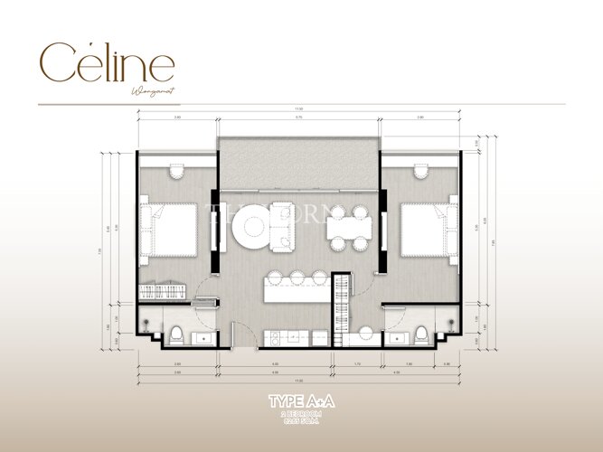 户型图 #4 Celine Wongamat 公寓