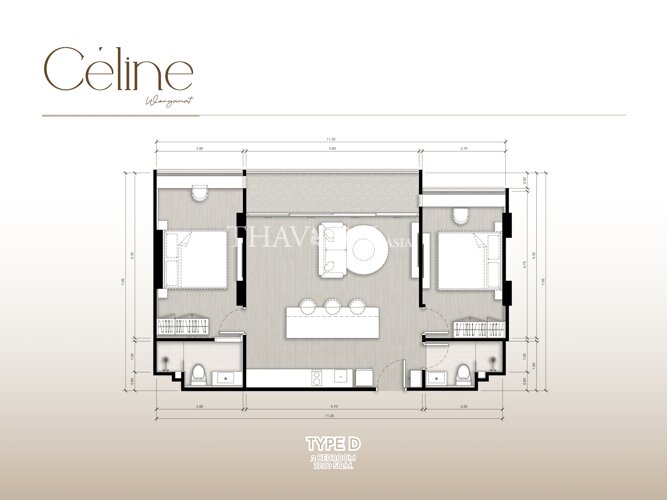 户型图 #9 Celine Wongamat 公寓