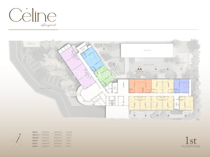 Floor plans Celine Wongamat 公寓 3