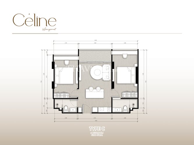 户型图 #8 Celine Wongamat 公寓