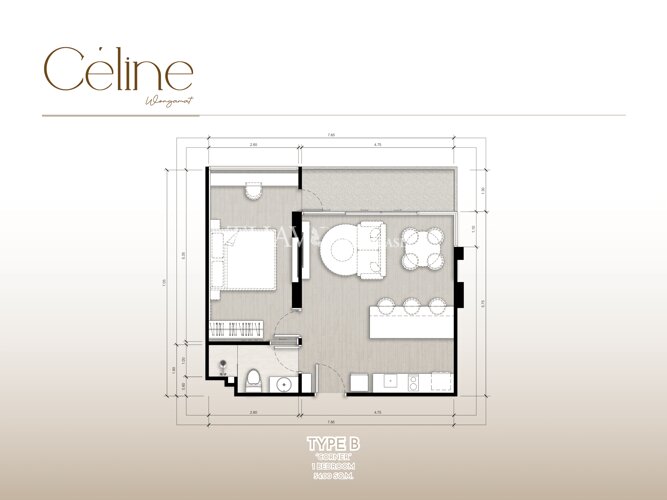 户型图 #6 Celine Wongamat 公寓