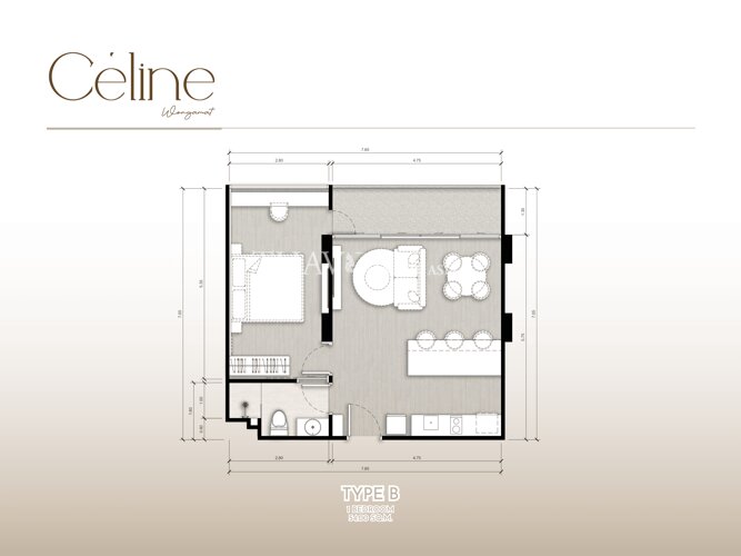 户型图 #7 Celine Wongamat 公寓