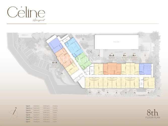 Floor plans Celine Wongamat 公寓 10