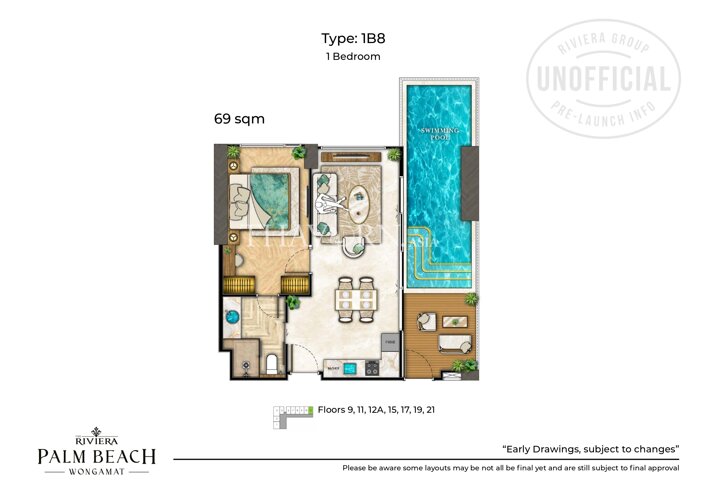 户型图 #6 The Riviera Palm Beach 公寓