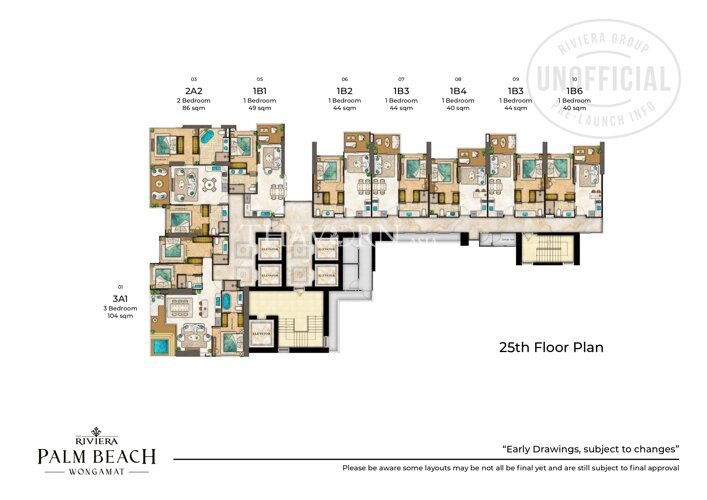 Floor plans The Riviera Palm Beach 公寓 21
