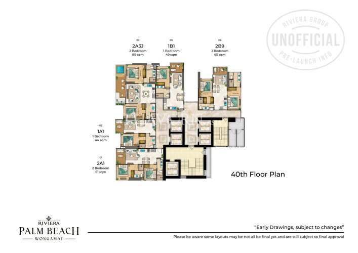Floor plans The Riviera Palm Beach 公寓 35