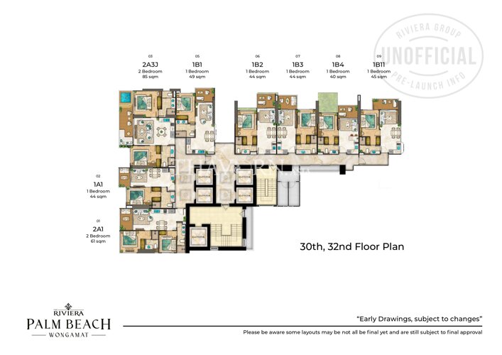 Floor plans The Riviera Palm Beach 公寓 26