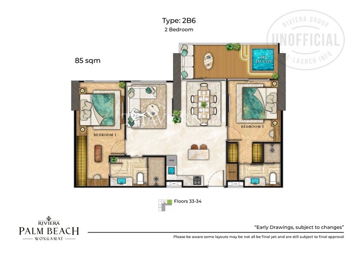 户型图 #12 The Riviera Palm Beach 公寓