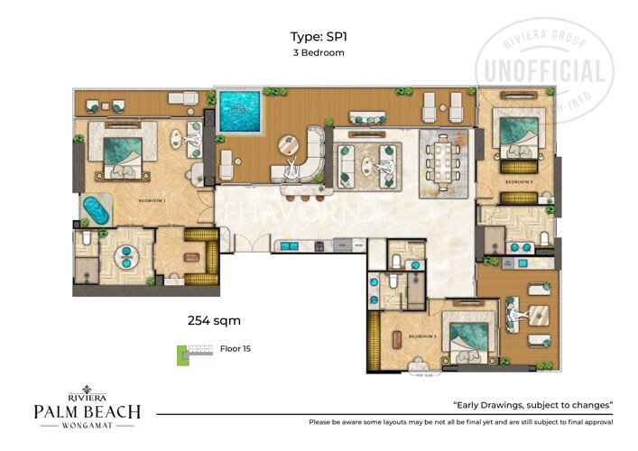 户型图 #16 The Riviera Palm Beach 公寓