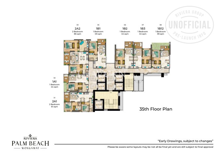 Floor plans The Riviera Palm Beach 公寓 30