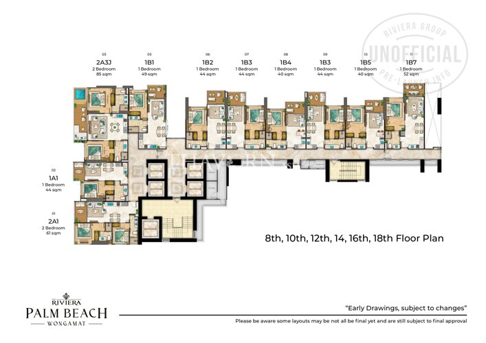 Floor plans The Riviera Palm Beach 公寓 12