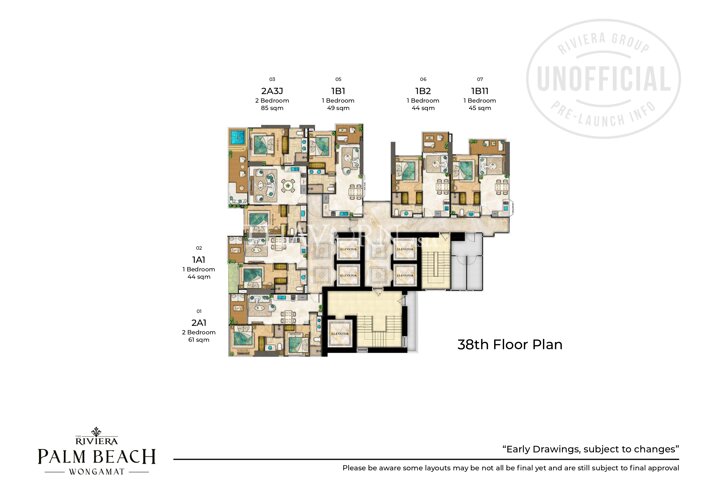 Floor plans The Riviera Palm Beach 公寓 33