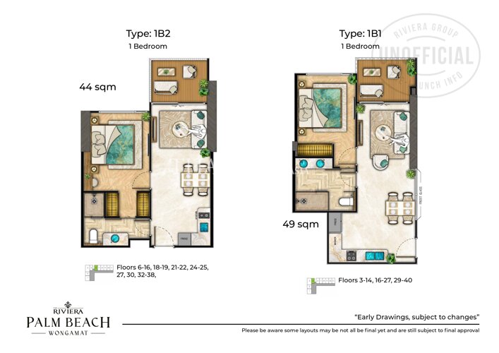 户型图 #1 The Riviera Palm Beach 公寓