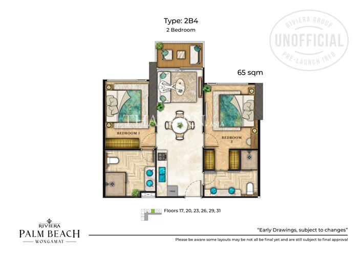 户型图 #11 The Riviera Palm Beach 公寓