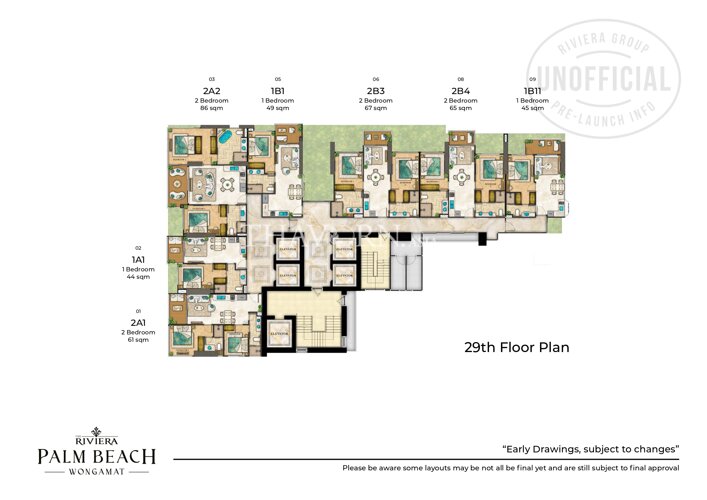 Floor plans The Riviera Palm Beach 公寓 25