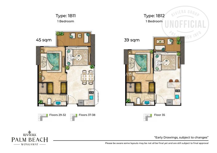 户型图 #5 The Riviera Palm Beach 公寓