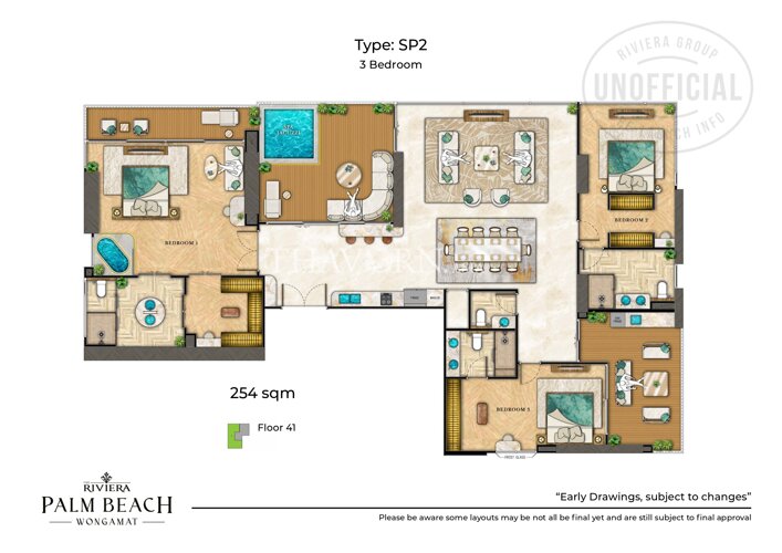 户型图 #17 The Riviera Palm Beach 公寓