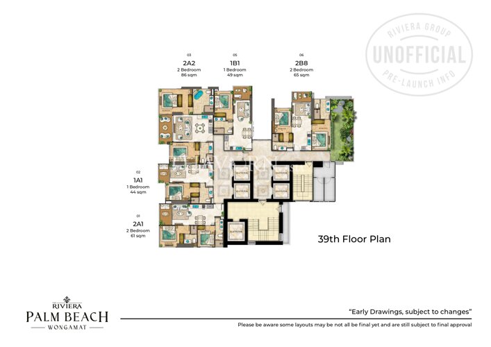 Floor plans The Riviera Palm Beach 公寓 34