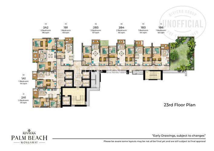 Floor plans The Riviera Palm Beach 公寓 19