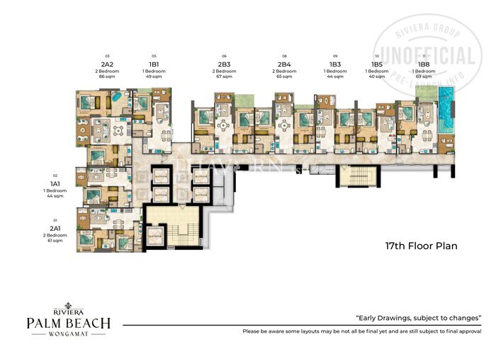 Floor plans The Riviera Palm Beach 公寓 15