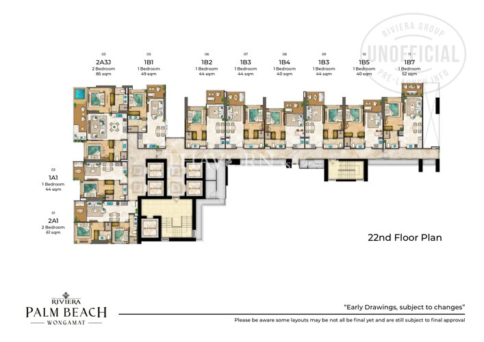 Floor plans The Riviera Palm Beach 公寓 18