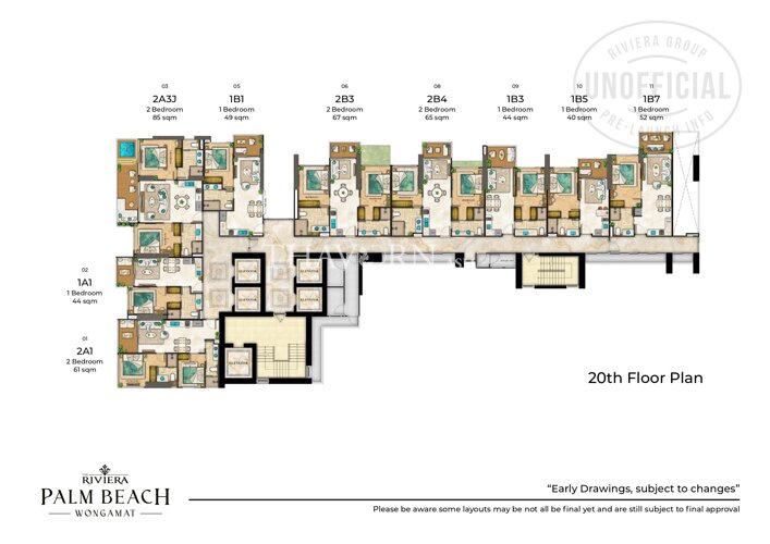 Floor plans The Riviera Palm Beach 公寓 16
