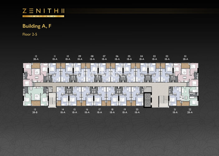 Floor plans Zenith Pattaya 2 公寓 1