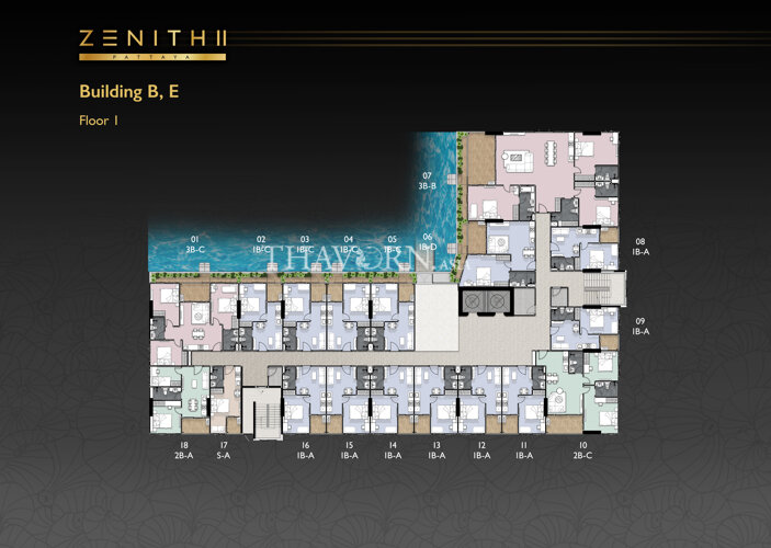 Floor plans Zenith Pattaya 2 公寓 3