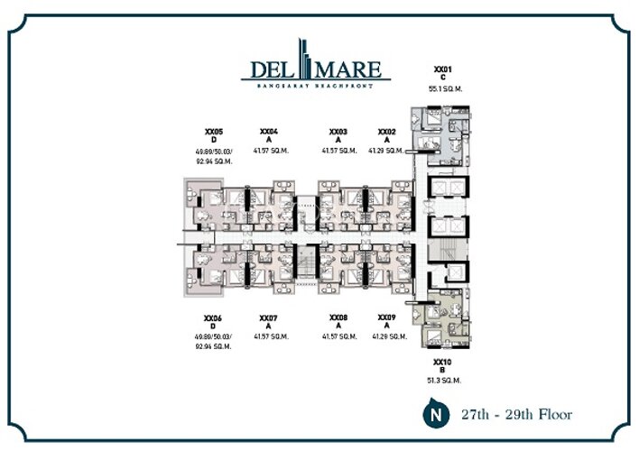 Floor plans Del Mare 公寓 3