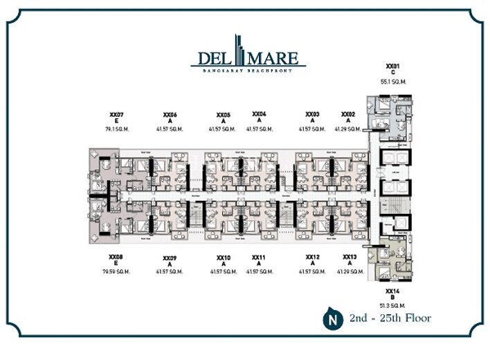 Floor plans Del Mare 公寓 1