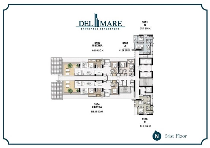 Floor plans Del Mare 公寓 5