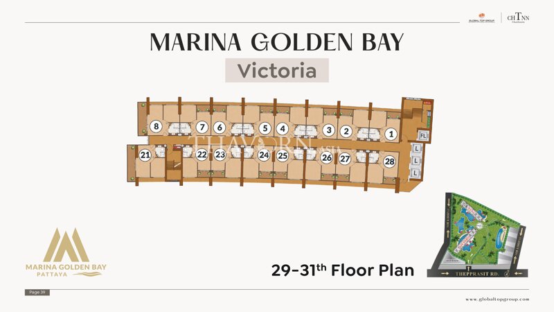 Планы этажей ЖК Marina Golden Bay Pattaya 17