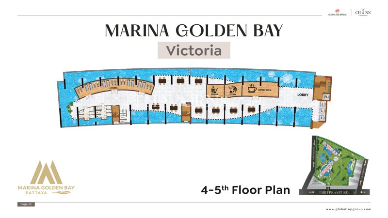 Планы этажей ЖК Marina Golden Bay Pattaya 2