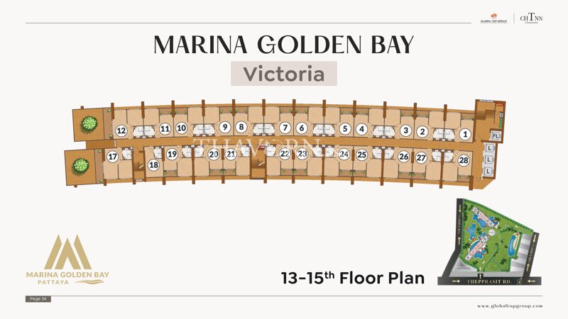 Планы этажей ЖК Marina Golden Bay Pattaya 7