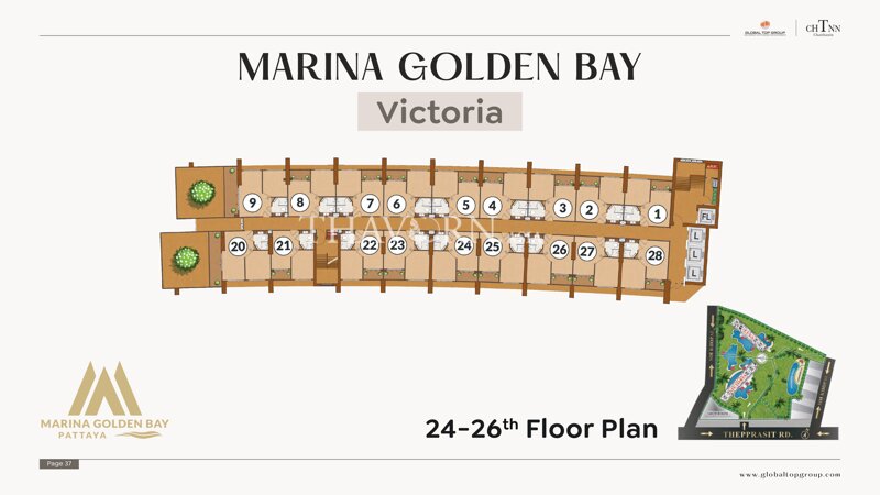 Планы этажей ЖК Marina Golden Bay Pattaya 13