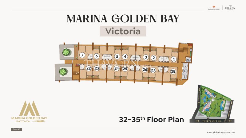 Планы этажей ЖК Marina Golden Bay Pattaya 19