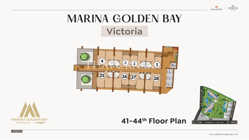 Планы этажей ЖК Marina Golden Bay Pattaya 23