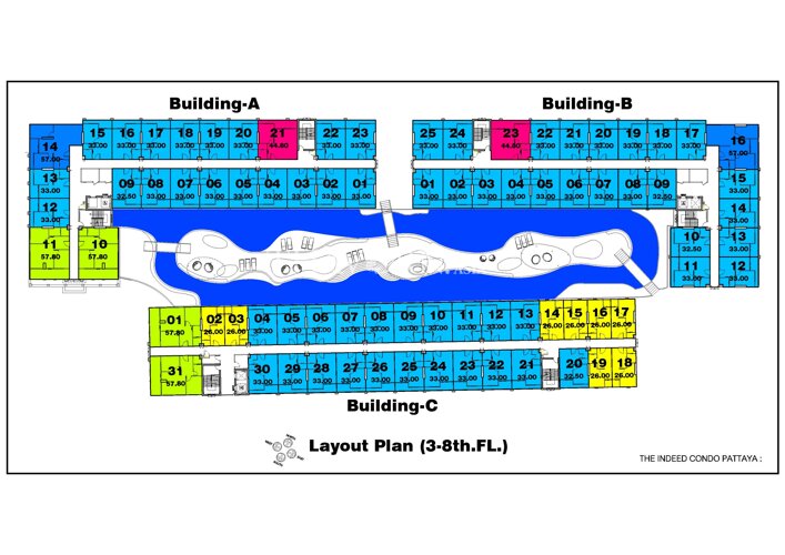 Floor plans The Indeed Condo Pattaya 公寓 2