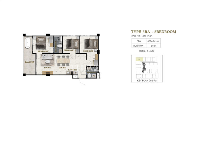 1 Bedroom-3BA