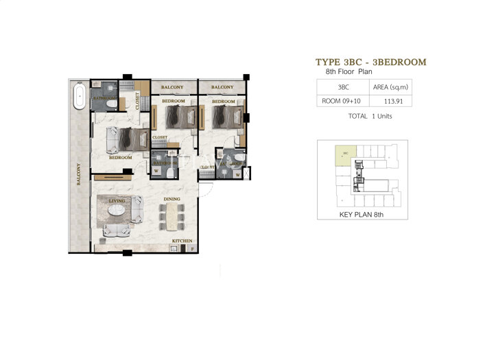 1 Bedroom-3BC
