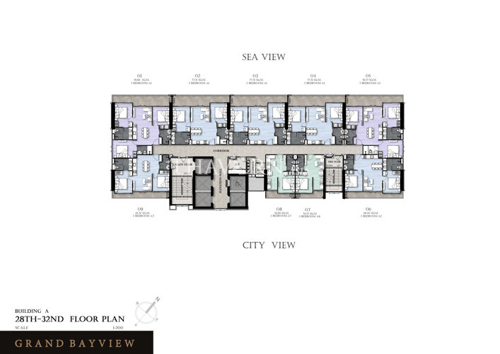 Floor plans แกรนด์เบย์วิวคอนโดมิเนียม คอนโด 6