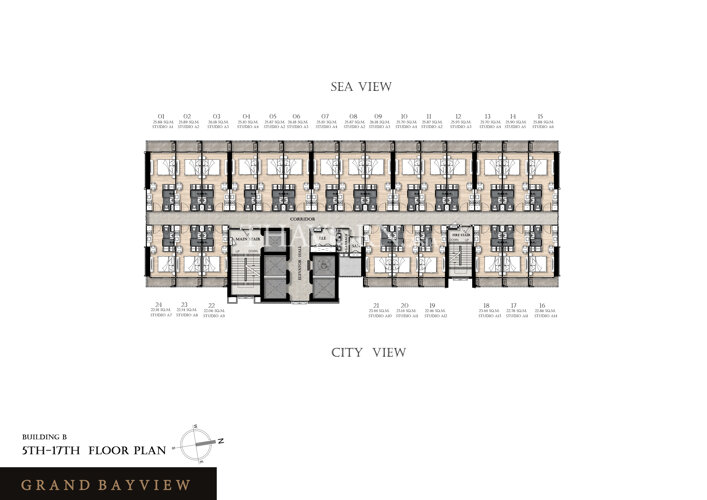 Floor plans แกรนด์เบย์วิวคอนโดมิเนียม คอนโด 21