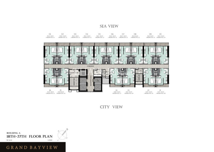 Floor plans แกรนด์เบย์วิวคอนโดมิเนียม คอนโด 5