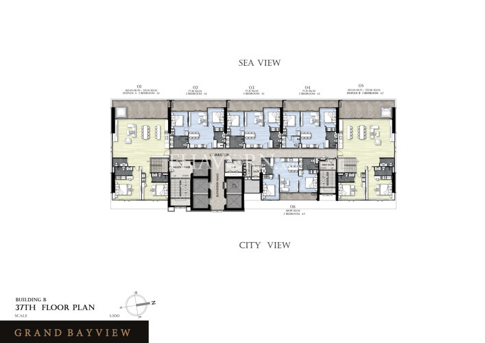 Floor plans แกรนด์เบย์วิวคอนโดมิเนียม คอนโด 25